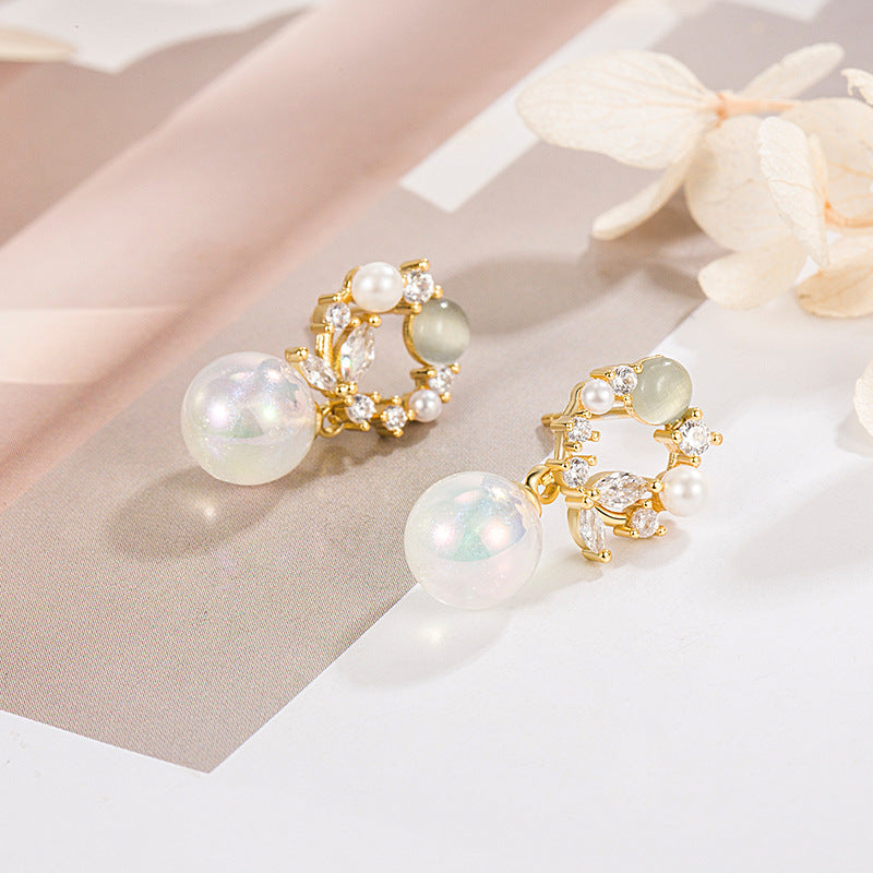 Pendientes de cobre de perlas de sirena al por mayor